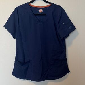 Dickies Navy Blue V-Neck Scrub Top